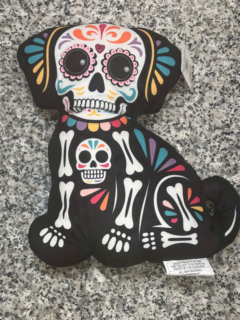 Throw Pillow Sugar Skull Day of the Dead Dog